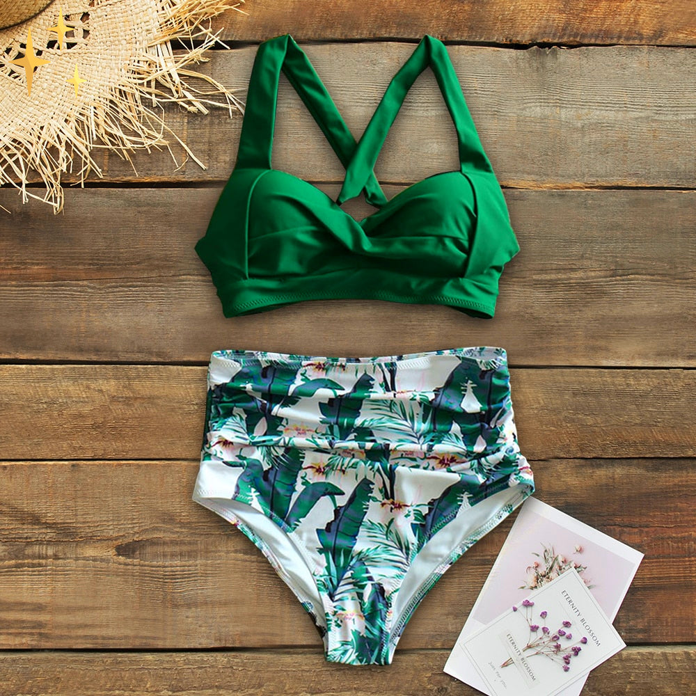 Bikini met hoge taille - Halternek - Tweedelig - Bikiniset - Damesbadkleding-Hallo Susanne