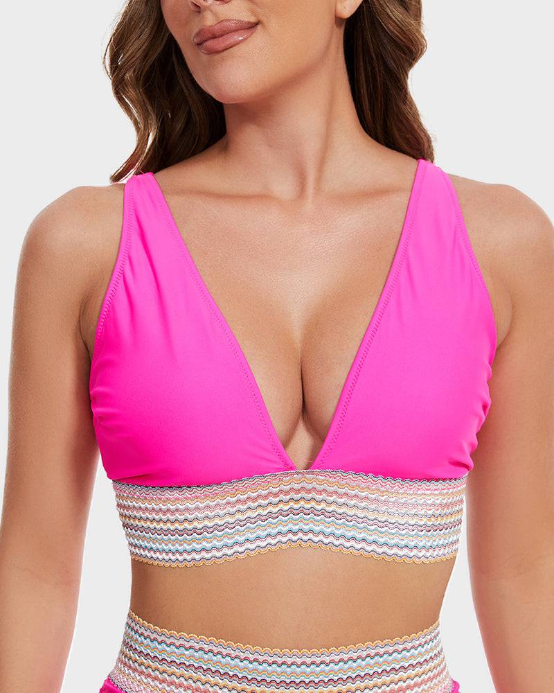 Bikiniset - Tweedelig - V-hals - Bikini met hoge taille - Zwemkleding voor dames-Hallo Susanne