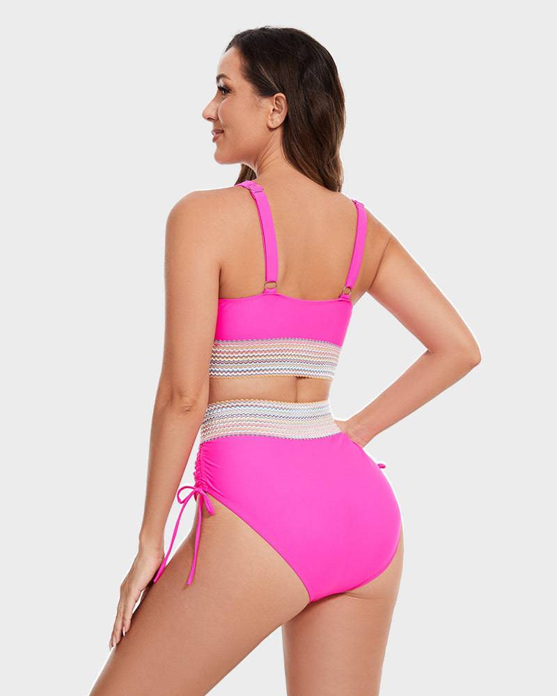 Bikiniset - Tweedelig - V-hals - Bikini met hoge taille - Zwemkleding voor dames-Hallo Susanne