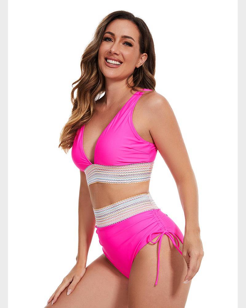 Bikiniset - Tweedelig - V-hals - Bikini met hoge taille - Zwemkleding voor dames-Hallo Susanne