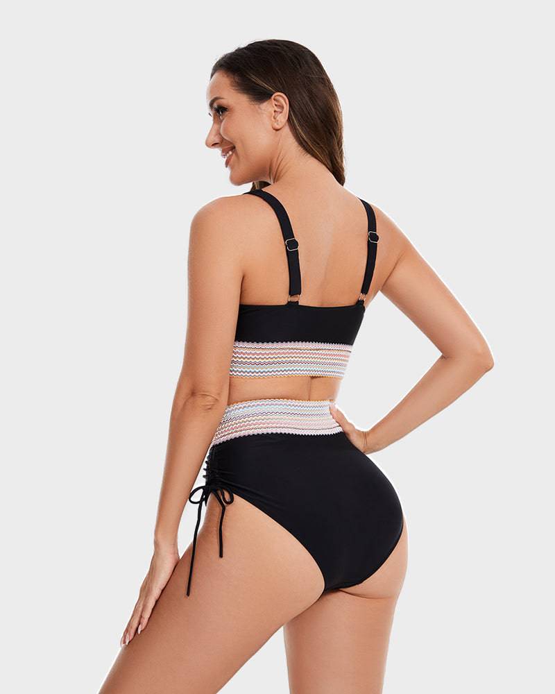 Bikiniset - Tweedelig - V-hals - Bikini met hoge taille - Zwemkleding voor dames-Hallo Susanne
