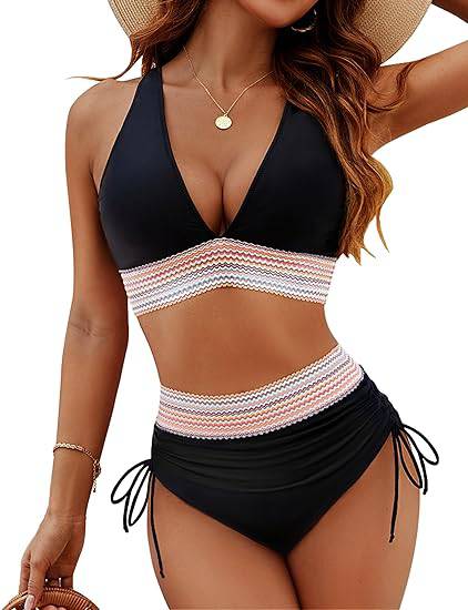 Bikiniset - Tweedelig - V-hals - Bikini met hoge taille - Zwemkleding voor dames-Hallo Susanne
