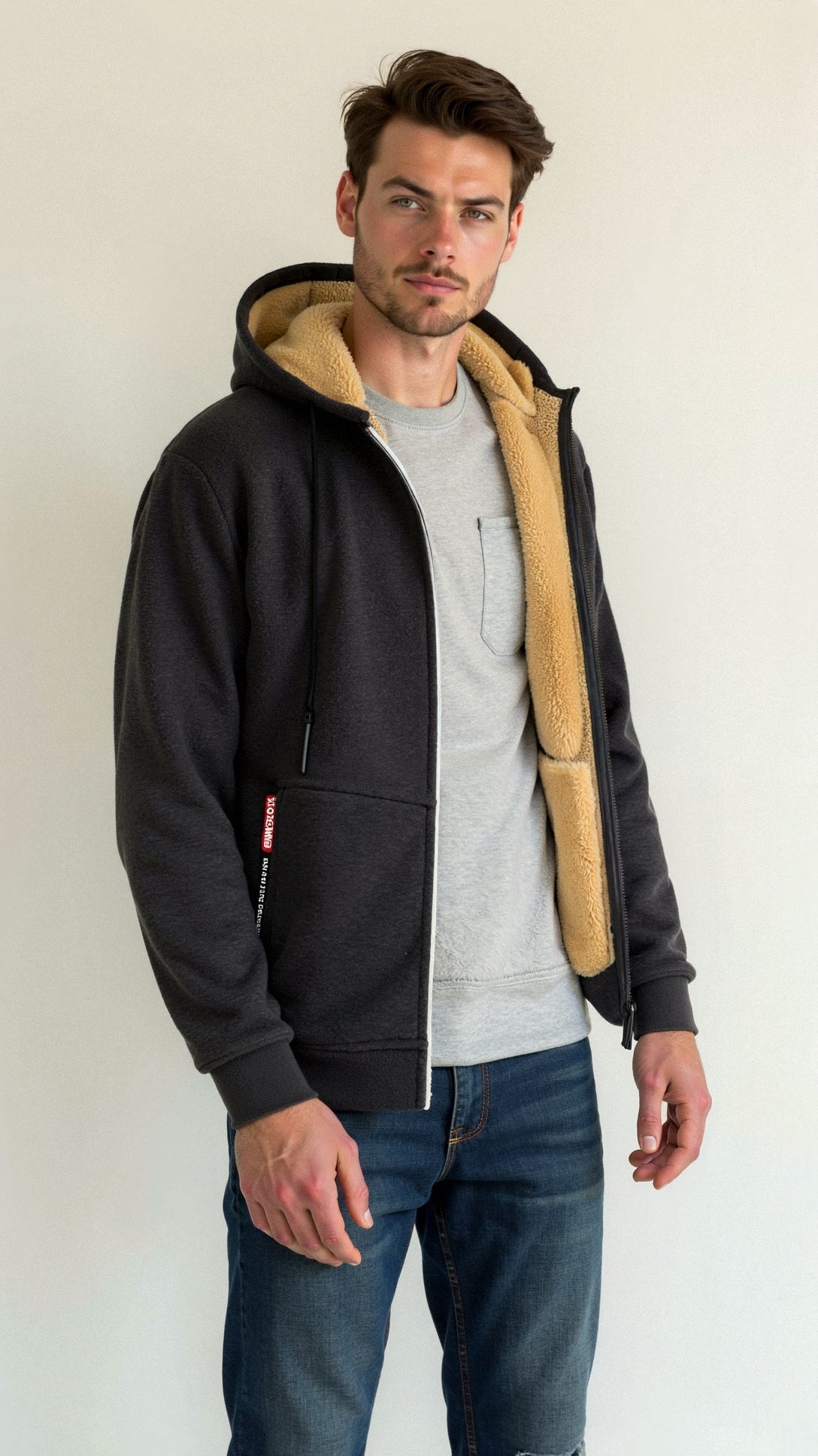 Bontgevoerde Hoodie - Warm - Zip-Up - Winter Hoodie - Heren Hoodie Jas-Hallo Susanne