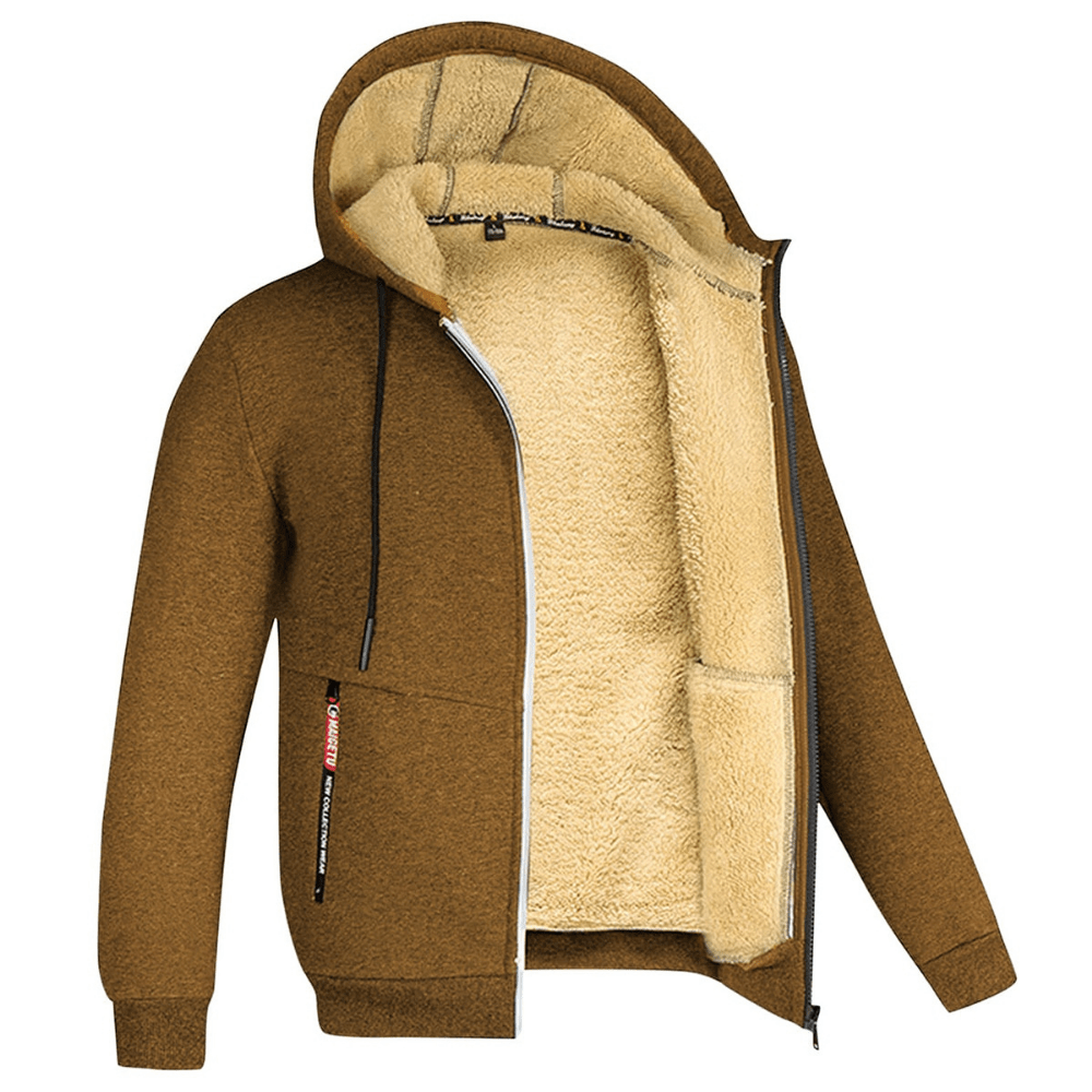 Bontgevoerde Hoodie - Warm - Zip-Up - Winter Hoodie - Heren Hoodie Jas-Hallo Susanne