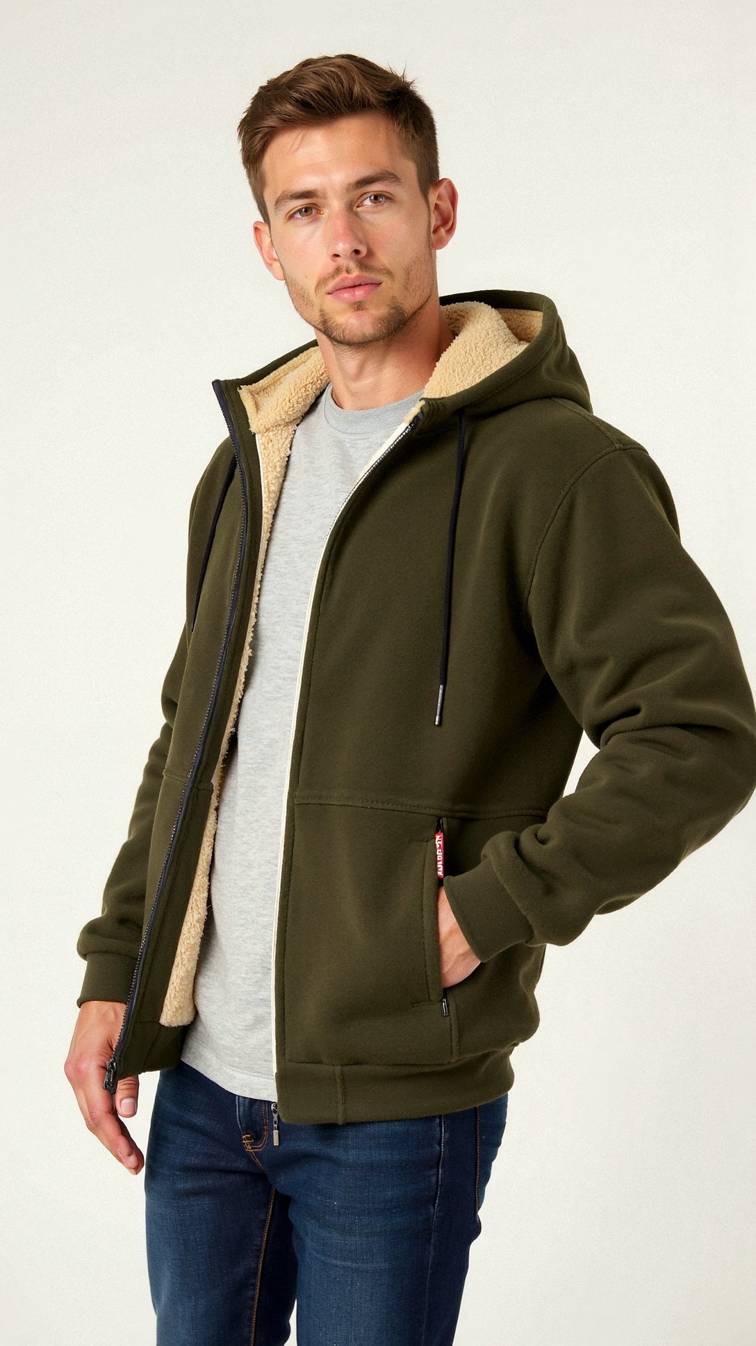 Bontgevoerde Hoodie - Warm - Zip-Up - Winter Hoodie - Heren Hoodie Jas-Hallo Susanne