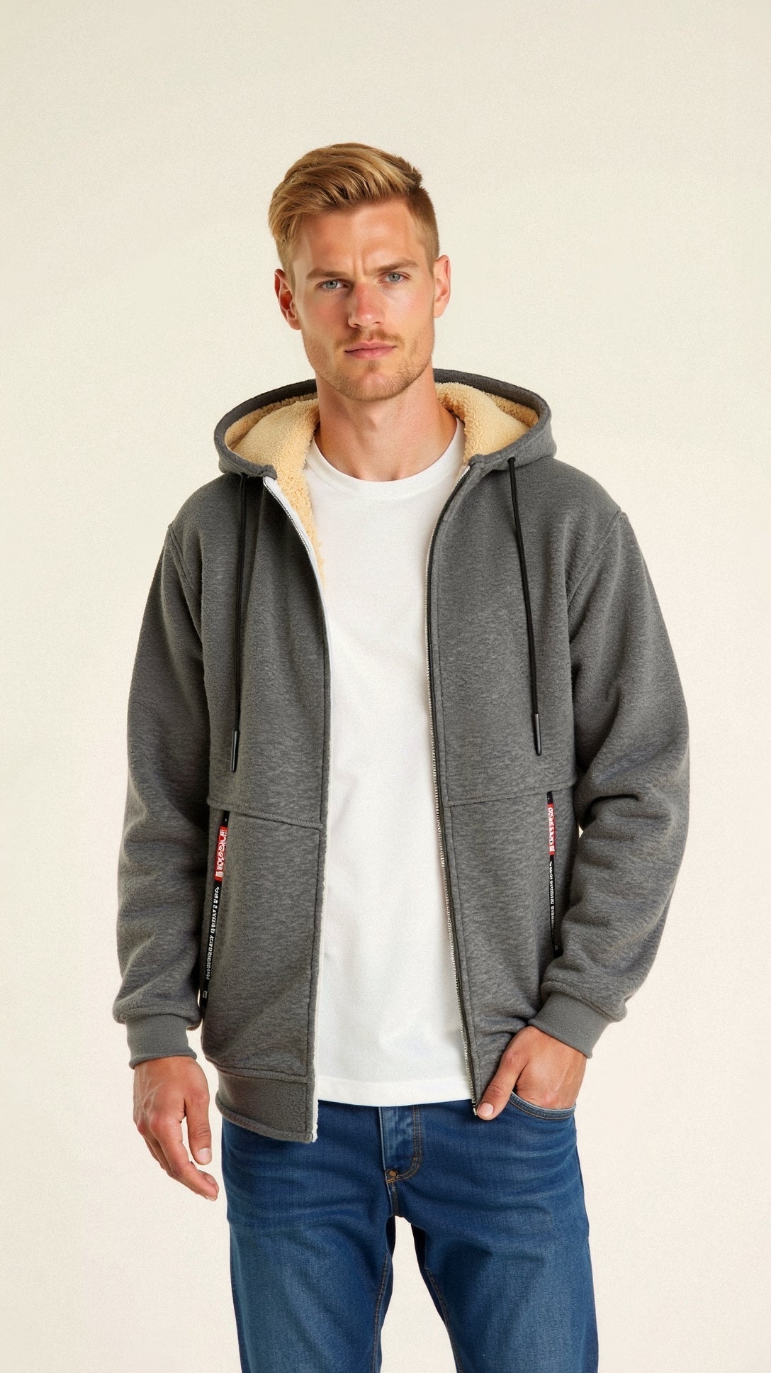 Bontgevoerde Hoodie - Warm - Zip-Up - Winter Hoodie - Heren Hoodie Jas-Hallo Susanne