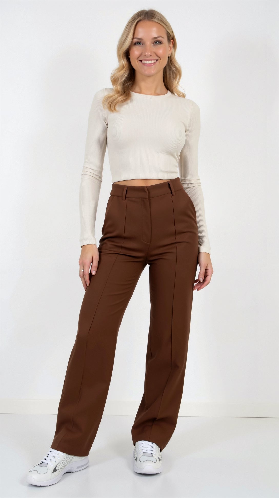 Broek met wijde pijpen | Comfortabel | High Waisted | Broek met wijde pijpen | Broek met wijde pijpen voor vrouwen-Hallo Susanne