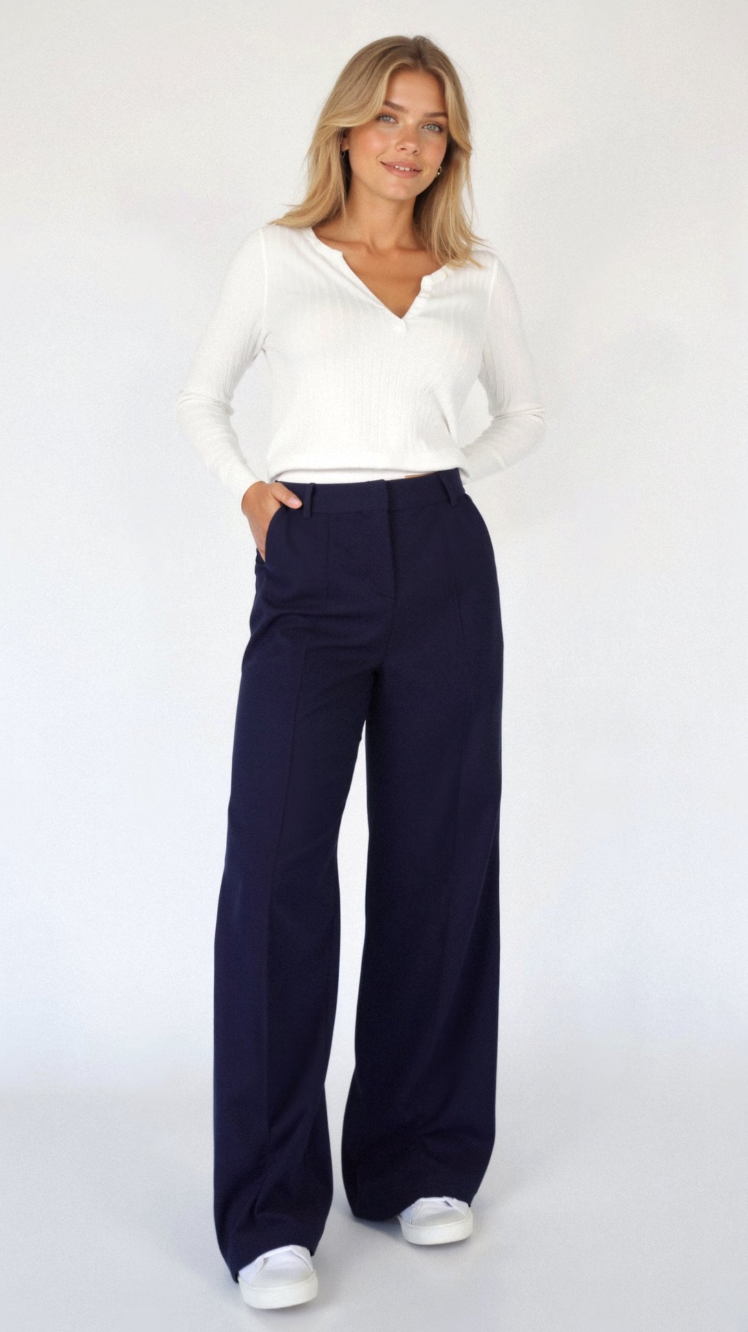 Broek met wijde pijpen | Comfortabel | High Waisted | Broek met wijde pijpen | Broek met wijde pijpen voor vrouwen-Hallo Susanne