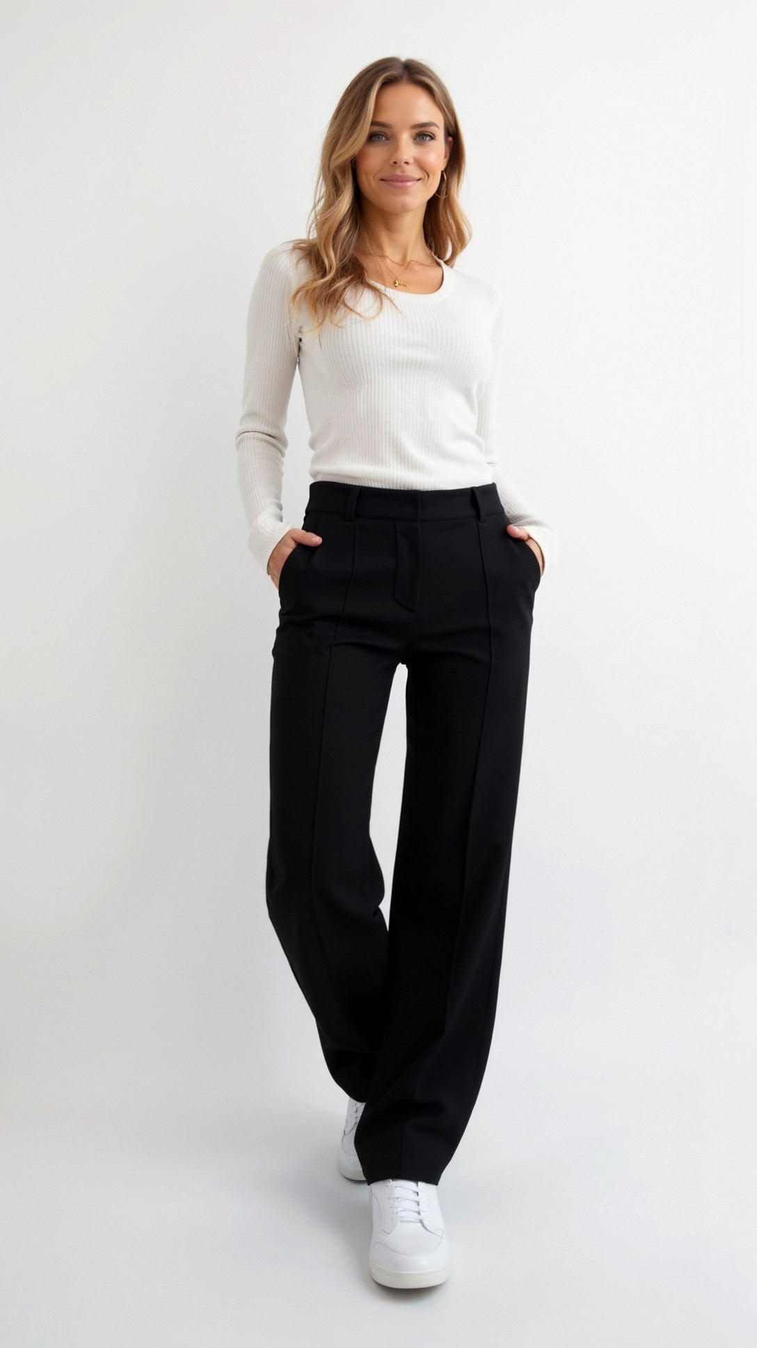 Broek met wijde pijpen | Comfortabel | High Waisted | Broek met wijde pijpen | Broek met wijde pijpen voor vrouwen-Hallo Susanne