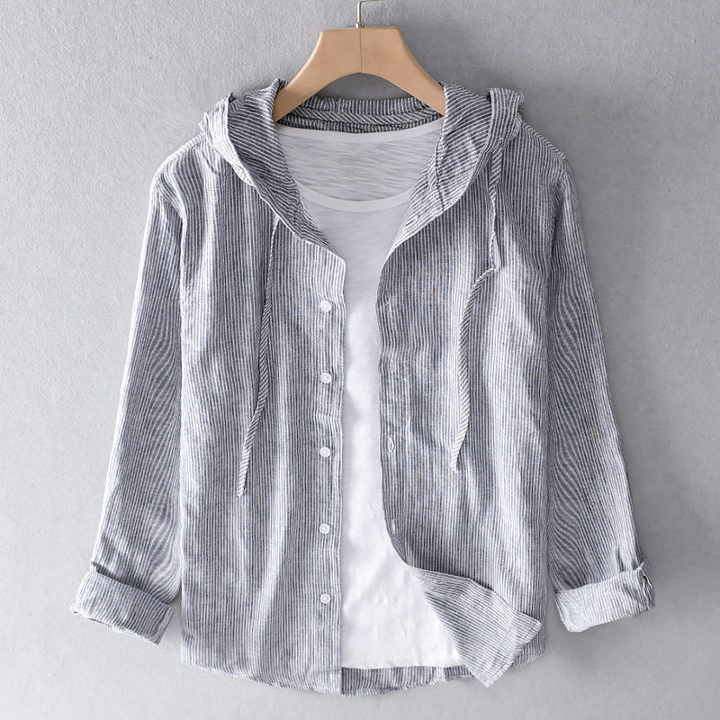Button-Up Shirt | Lichtgewicht | Capuchon | Shirt Met Lange Mouwen | Dames Linnen Shirt-Hallo Susanne