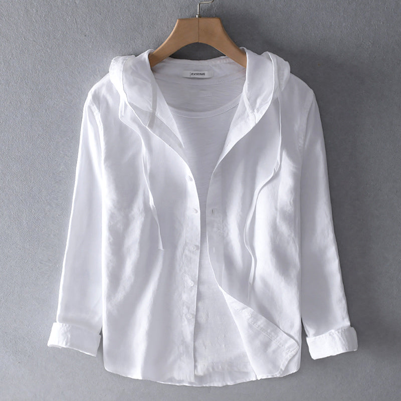 Button-Up Shirt | Lichtgewicht | Capuchon | Shirt Met Lange Mouwen | Dames Linnen Shirt-Hallo Susanne