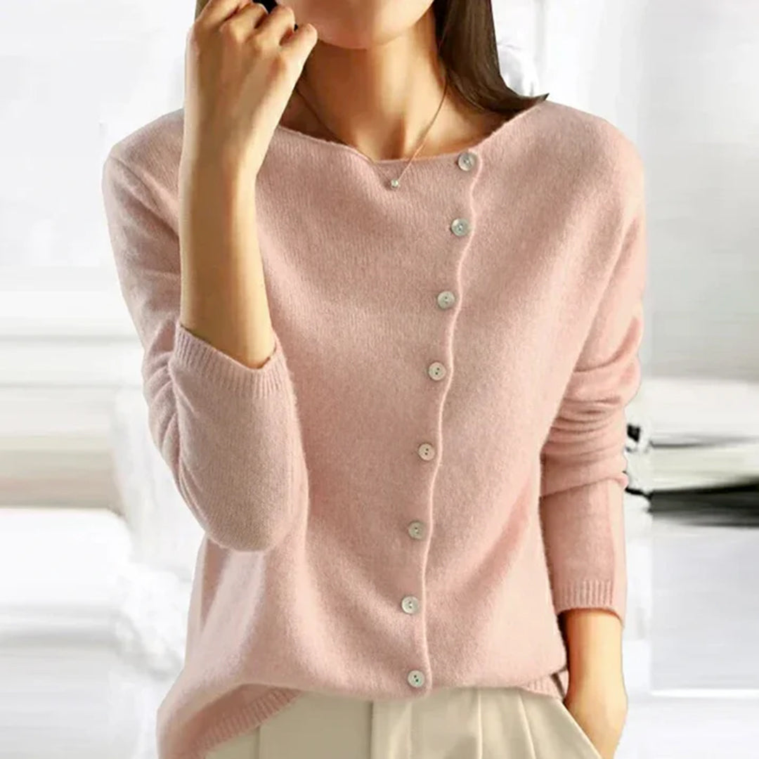 Button-Up Vest | Lichtgewicht | Asymmetrisch | Gebreid Vest | Dameskleding-Hallo Susanne