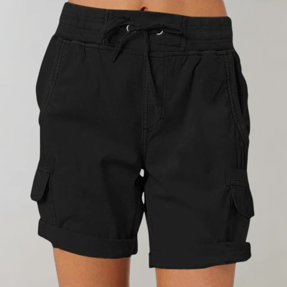 Cargo Shorts - Hoge Taille - Trekkoord - Casual shorts - Dames shorts-Hallo Susanne