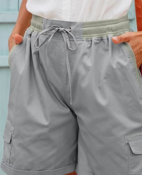 Cargo Shorts - Vrijetijdsshort met hoge taille en koord voor dames-Hallo Susanne
