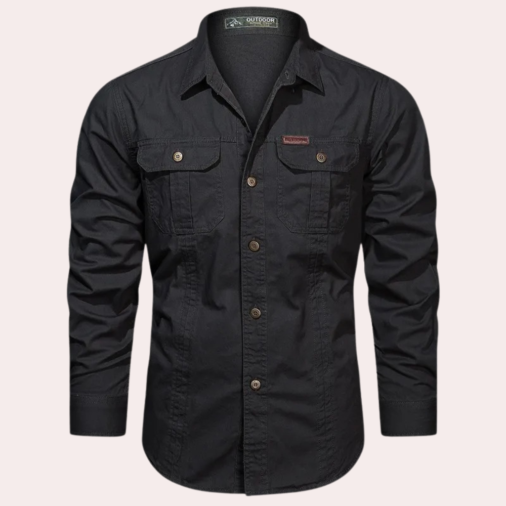 Cargo overhemd - Casual - Button-Up - Overhemd met lange mouwen - Heren overhemd-Hallo Susanne