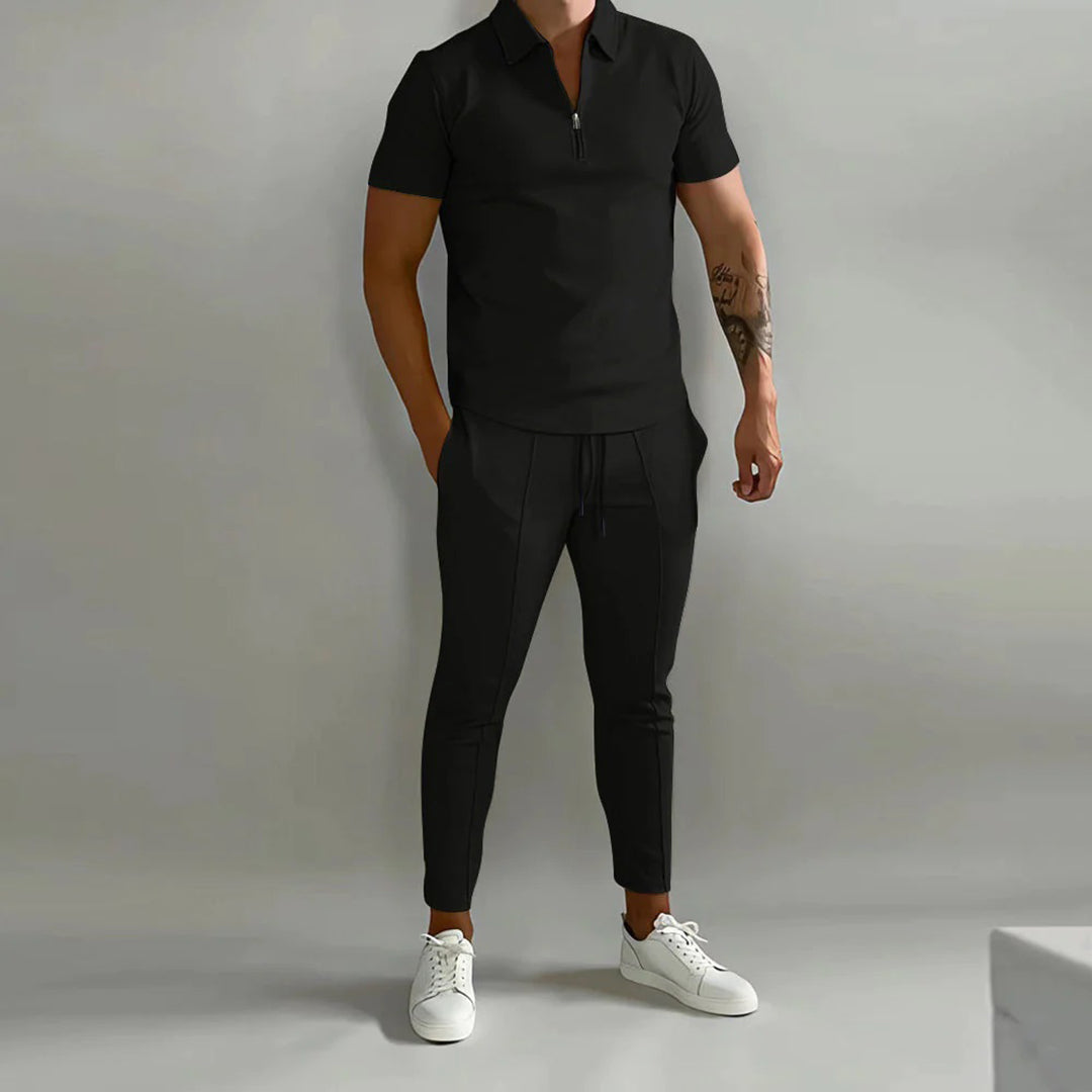 Co-Ord Set | Polo T-Shirt | Elastische Taille | Tweedelige Set | Zomer Heren Set-Hallo Susanne