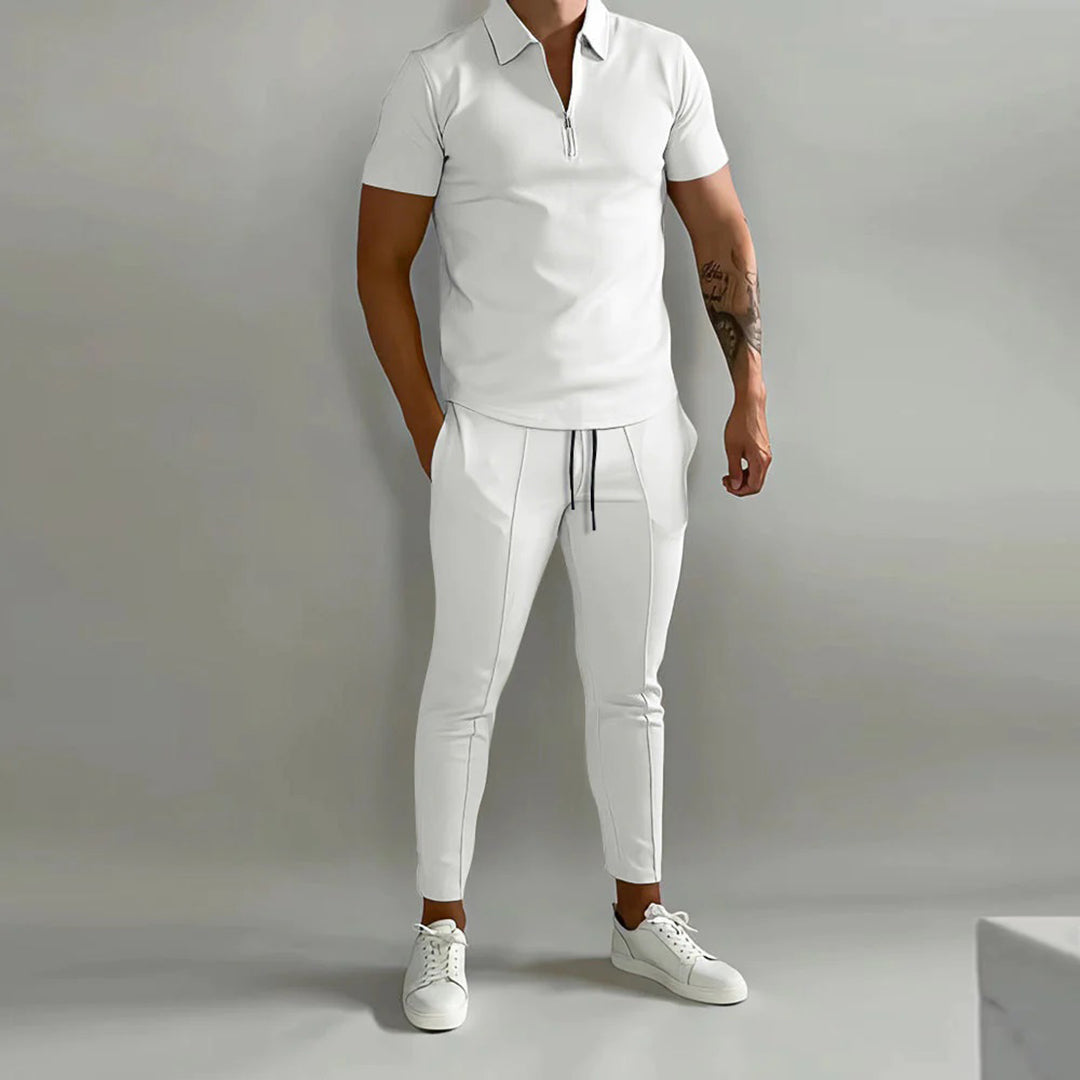 Co-Ord Set | Polo T-Shirt | Elastische Taille | Tweedelige Set | Zomer Heren Set-Hallo Susanne