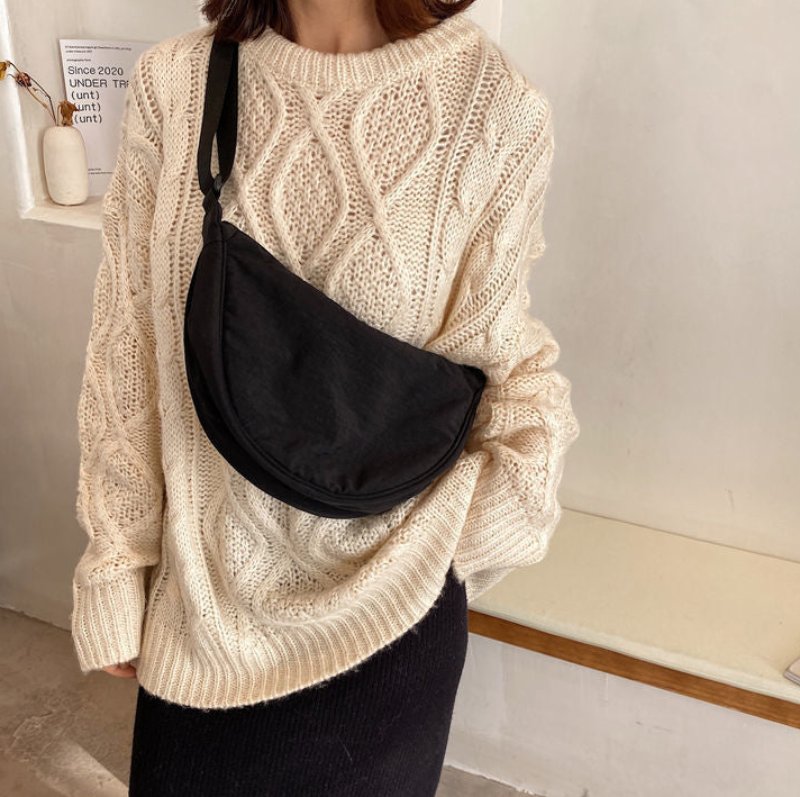 Crossbody tas - Vrouwen Halve Maan Schoudertas met Verstelbare Riem-Hallo Susanne
