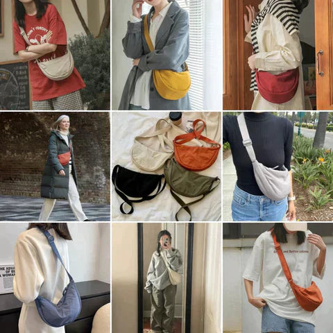 Crossbody tas - Vrouwen Halve Maan Schoudertas met Verstelbare Riem-Hallo Susanne