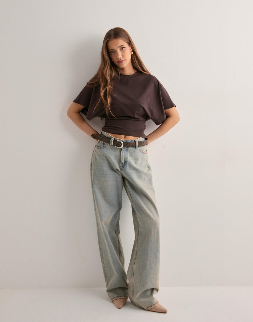 Dames T-shirt - Wijde mouwen - Ronde hals - Batwing T-shirt - Damesblouse-Hallo Susanne
