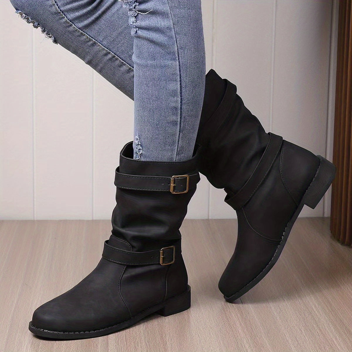 Dameslaarzen | Gespband | Vintage | Halflange laarzen | Slouchy laarzen-Hallo Susanne