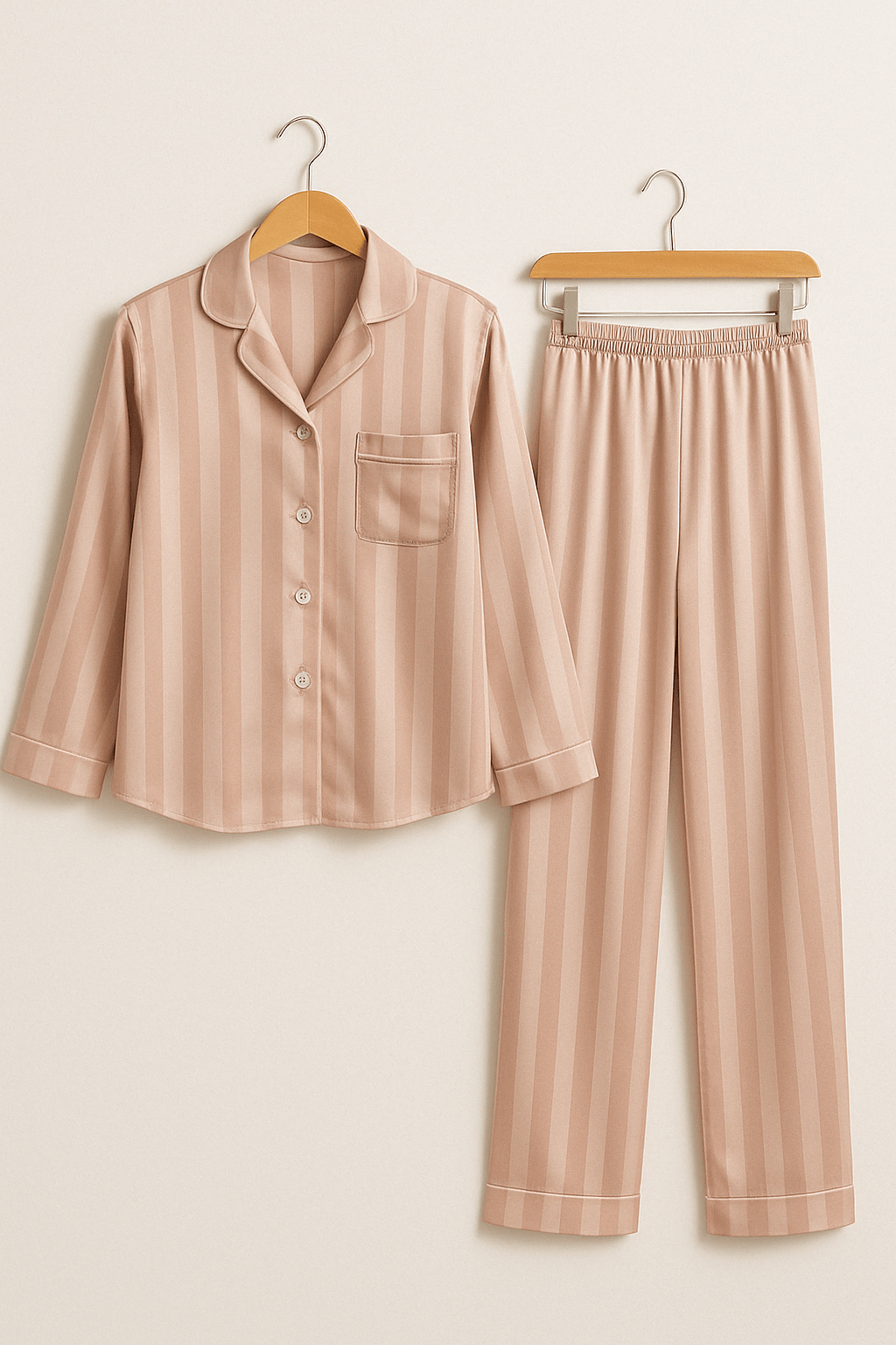 Damespyjama - Gestreepte - Lange mouwen - Satijnen pyjama - Pyjamaset-Hallo Susanne