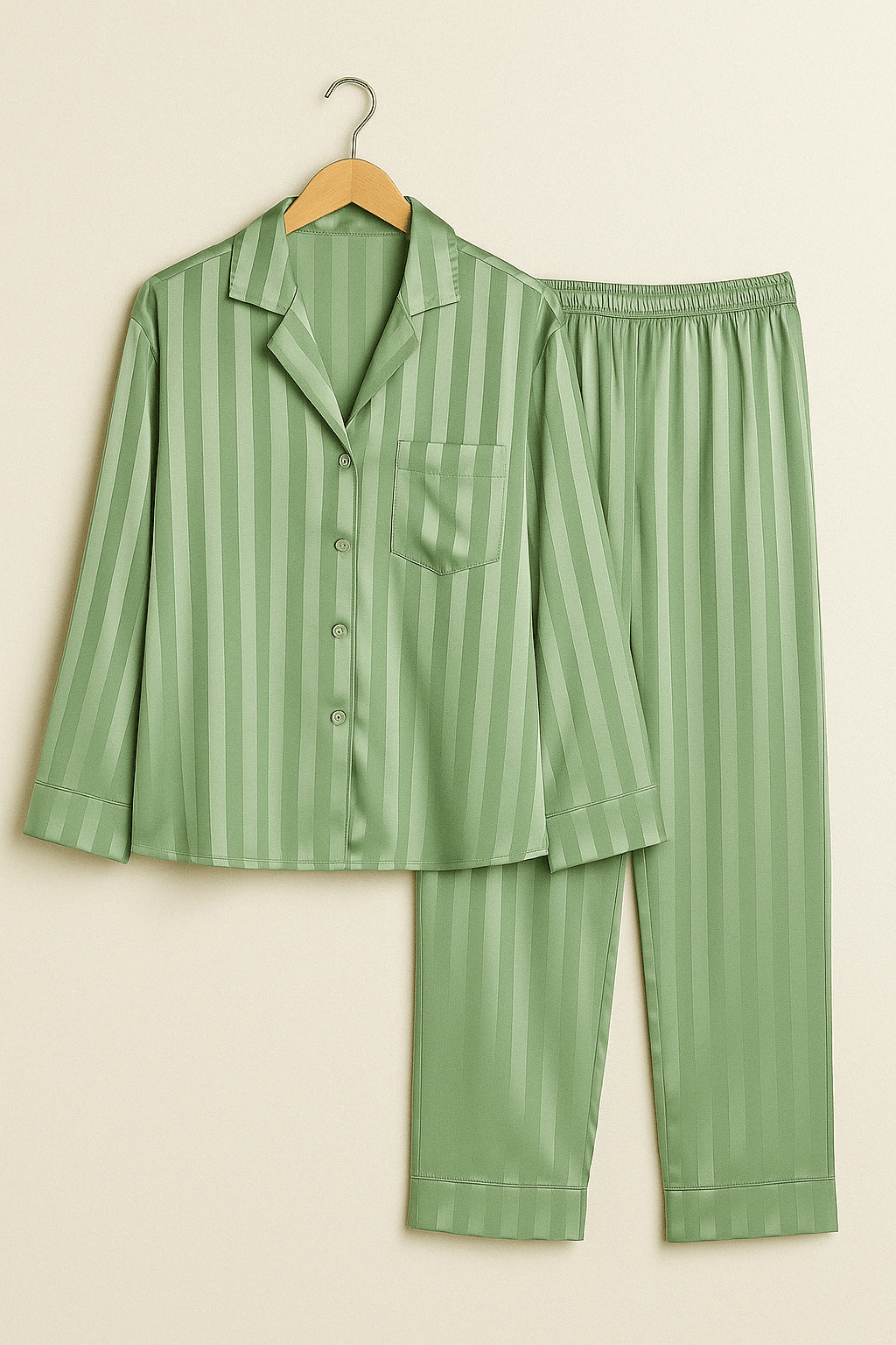 Damespyjama - Gestreepte - Lange mouwen - Satijnen pyjama - Pyjamaset-Hallo Susanne