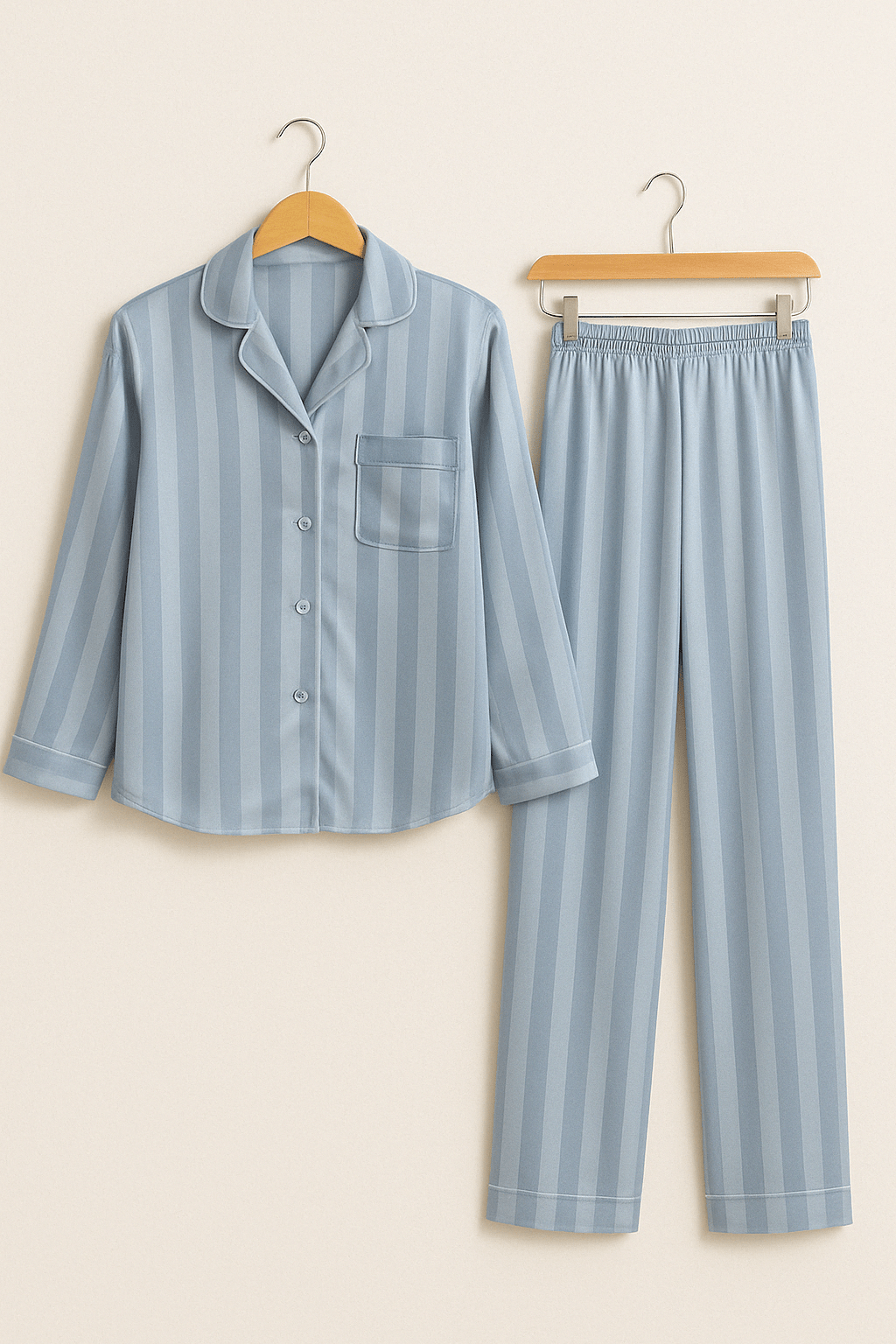 Damespyjama - Gestreepte - Lange mouwen - Satijnen pyjama - Pyjamaset-Hallo Susanne