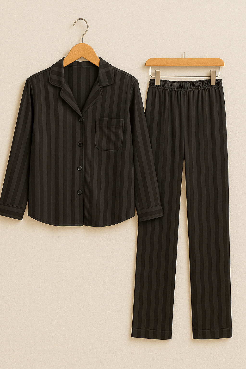 Damespyjama - Gestreepte - Lange mouwen - Satijnen pyjama - Pyjamaset-Hallo Susanne