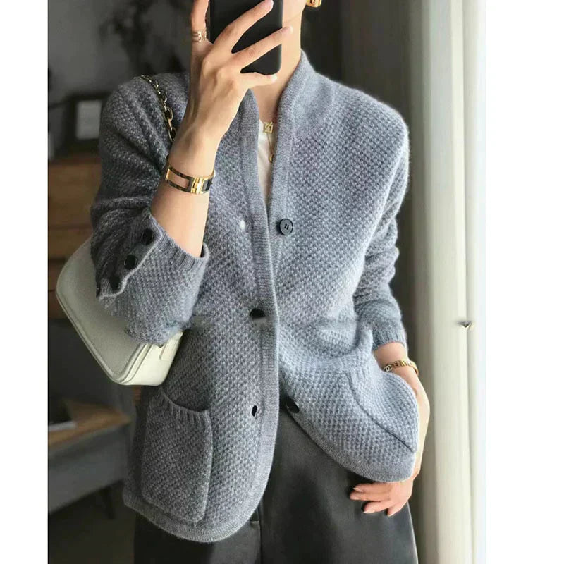 Damesvest | Wolmix | Button-Up | Gebreid vest | Vestjasje-Hallo Susanne