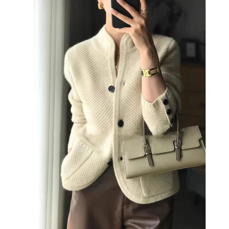 Damesvest | Wolmix | Button-Up | Gebreid vest | Vestjasje-Hallo Susanne