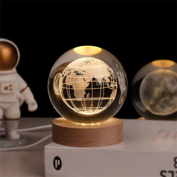 Decoratieve lamp - Planeet - Glazen bol - Nachtkastje - Tafellamp-Hallo Susanne