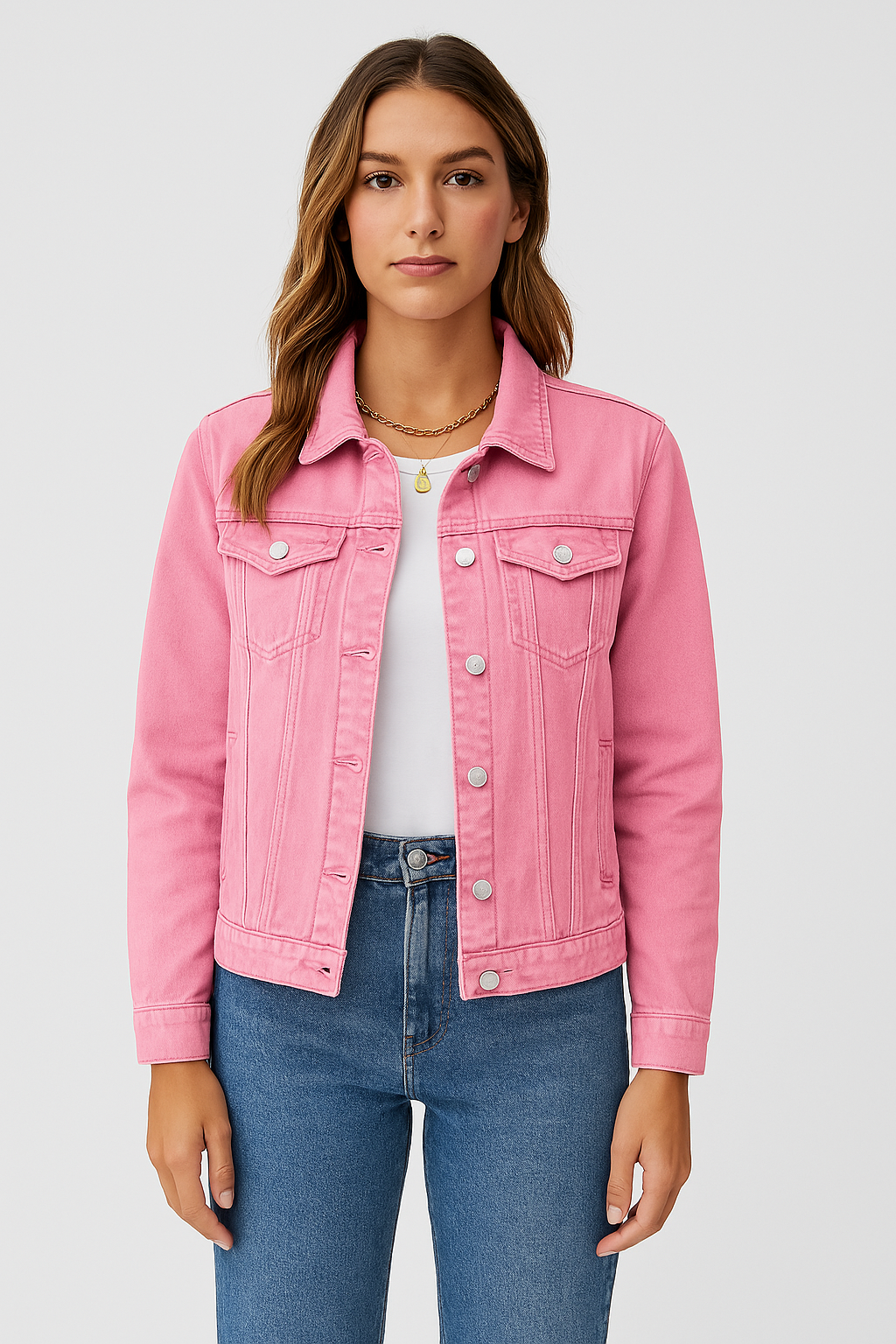 Denim Jasje - Klassiek kort slim fit denim jasje voor dames-Hallo Susanne