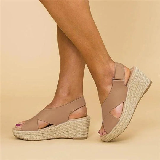 Espadrille Sandalen - Orthopedisch - Platform - Espadrille Sleehakken - Damessandalen-Hallo Susanne