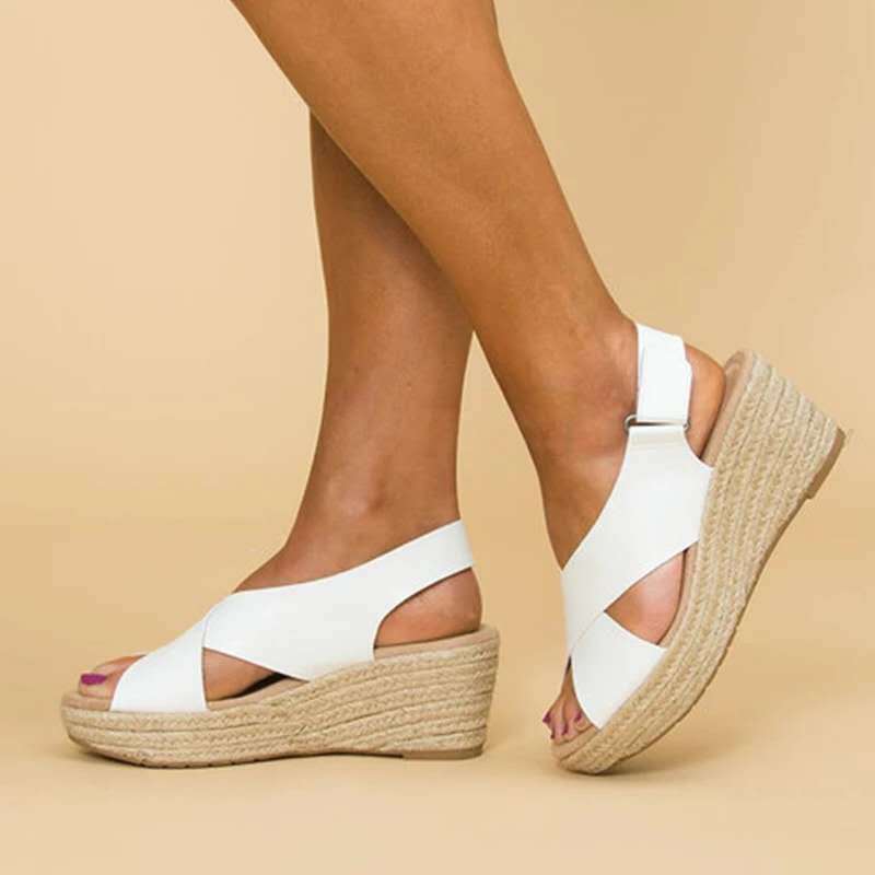 Espadrilles met sleehak - Orthopedisch - Verstelbare band - Platformsandalen - Damessandalen-Hallo Susanne