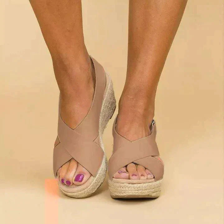 Espadrilles met sleehak - Orthopedisch - Verstelbare band - Platformsandalen - Damessandalen-Hallo Susanne