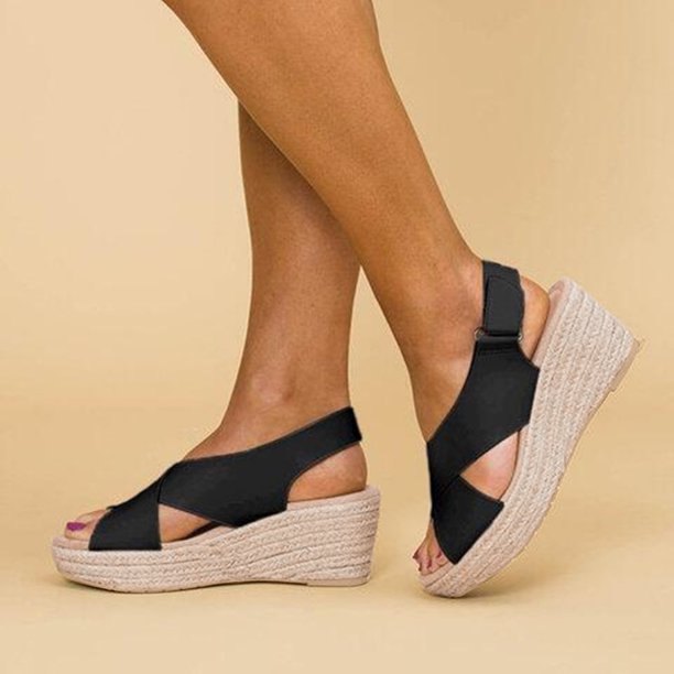 Espadrilles met sleehak - Orthopedisch - Verstelbare band - Platformsandalen - Damessandalen-Hallo Susanne
