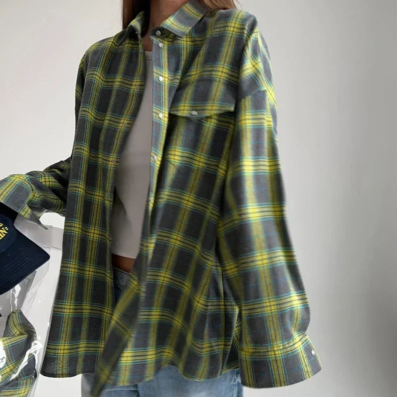 Flanellen overhemd - Katoen - Ruit - Oversized overhemd - Flanellen overhemden voor dames-Hallo Susanne