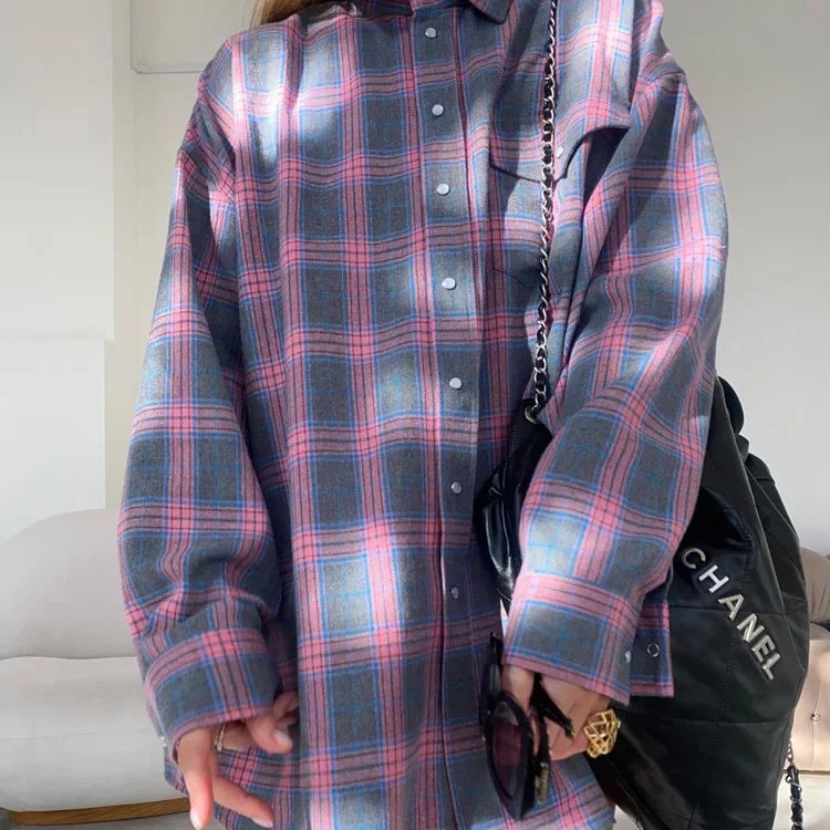 Flanellen overhemd - Katoen - Ruit - Oversized overhemd - Flanellen overhemden voor dames-Hallo Susanne