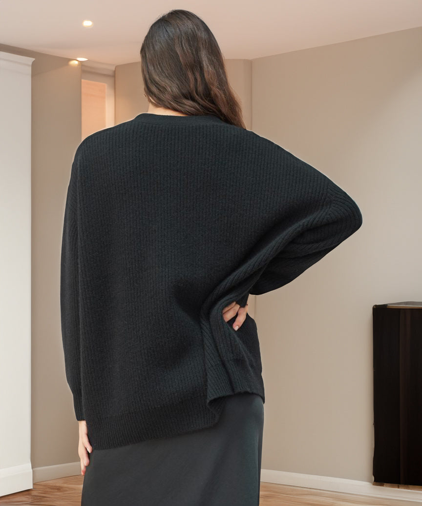 Gebreid vest | Oversized | V-hals | Kasjmier vest | Damesvest-Hallo Susanne