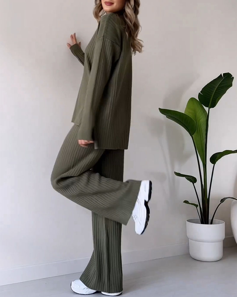 Gebreide Co-Ord Set - Coltrui - Gebreide Broek - Tweedelige Set - Dames Loungewear-Hallo Susanne