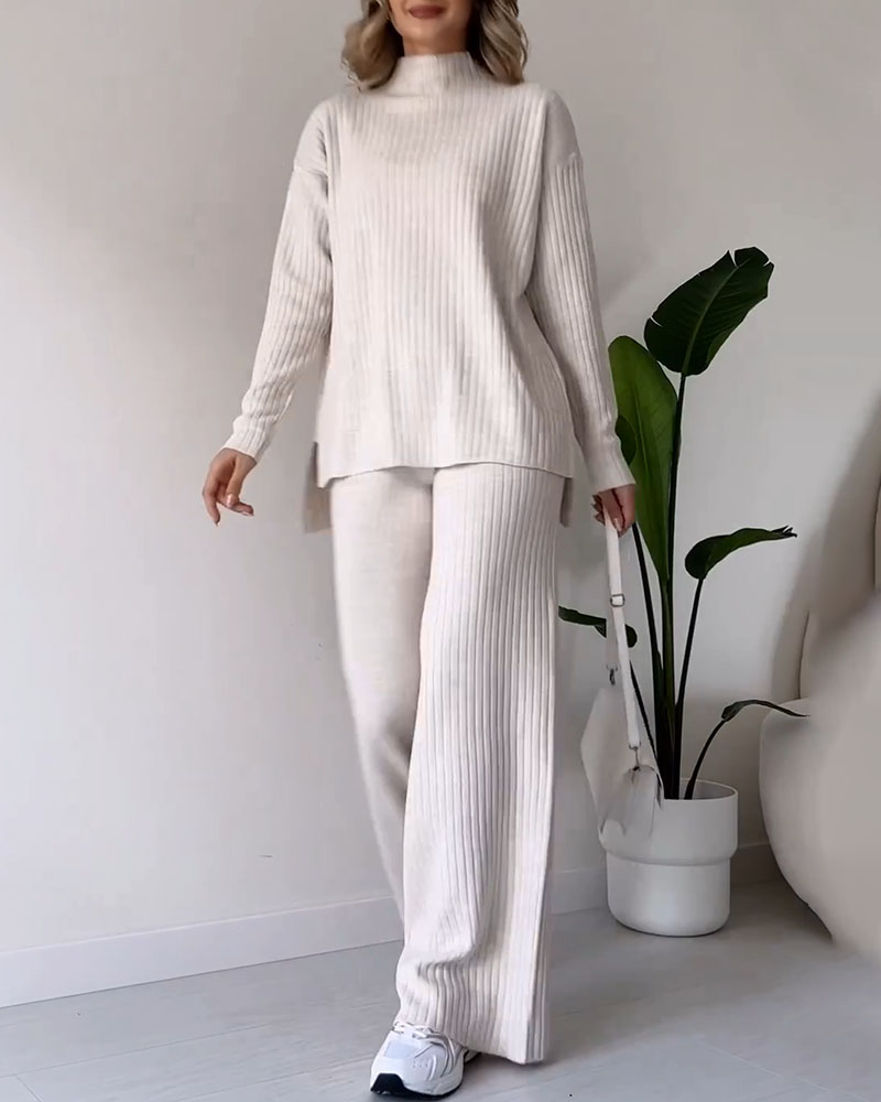 Gebreide Co-Ord Set - Coltrui - Gebreide Broek - Tweedelige Set - Dames Loungewear-Hallo Susanne
