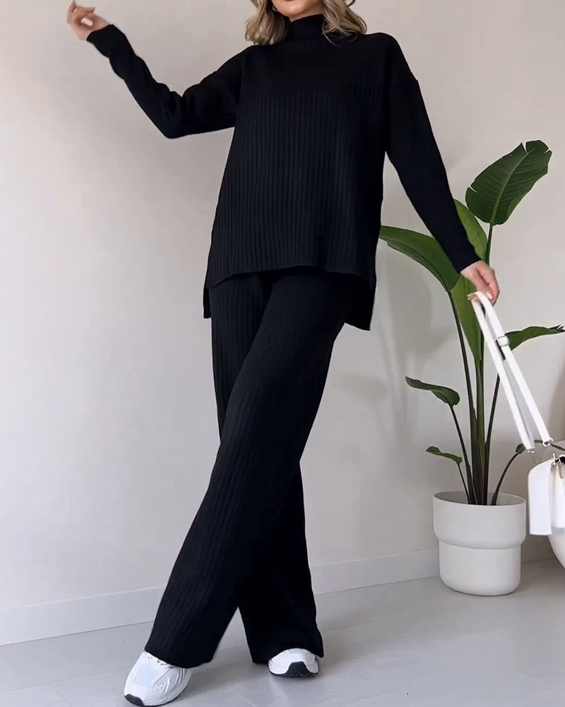 Gebreide Co-Ord Set - Coltrui - Gebreide Broek - Tweedelige Set - Dames Loungewear-Hallo Susanne