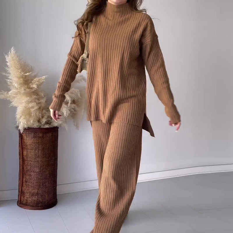 Gebreide Co-Ord Set - Coltrui - Gebreide Broek - Tweedelige Set - Dames Loungewear-Hallo Susanne