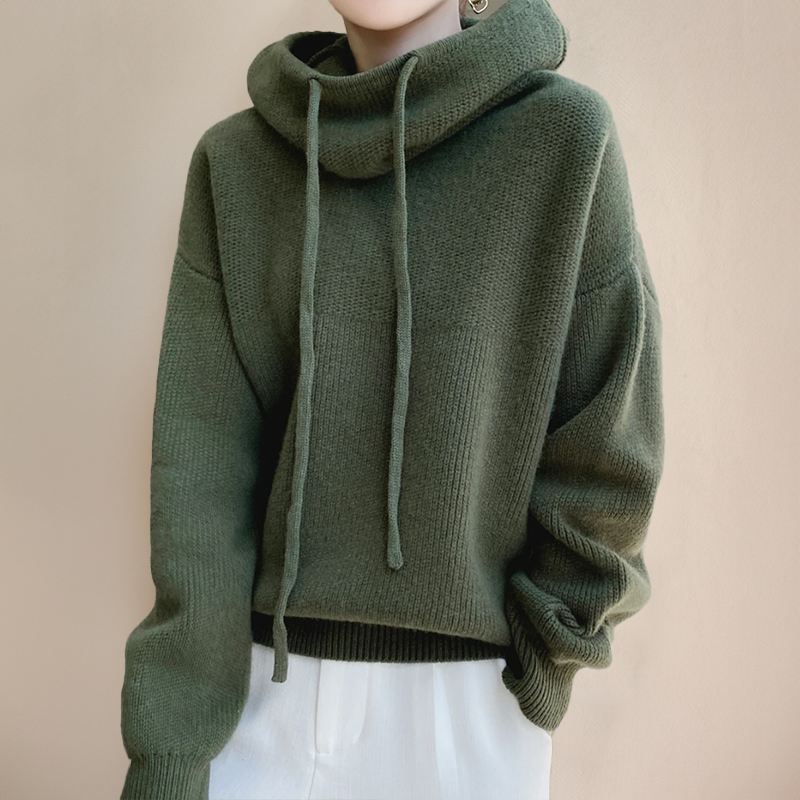 Gebreide Trui | Hoge hals | Oversized | Gebreide Hoodie | Gebreide dameskleding-Hallo Susanne
