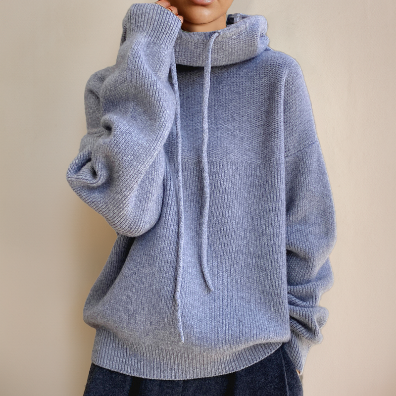 Gebreide Trui | Hoge hals | Oversized | Gebreide Hoodie | Gebreide dameskleding-Hallo Susanne