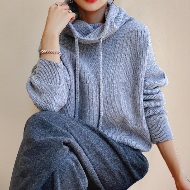 Gebreide Trui | Hoge hals | Oversized | Gebreide Hoodie | Gebreide dameskleding-Hallo Susanne