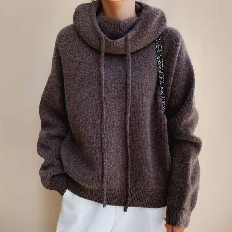 Gebreide Trui | Hoge hals | Oversized | Gebreide Hoodie | Gebreide dameskleding-Hallo Susanne