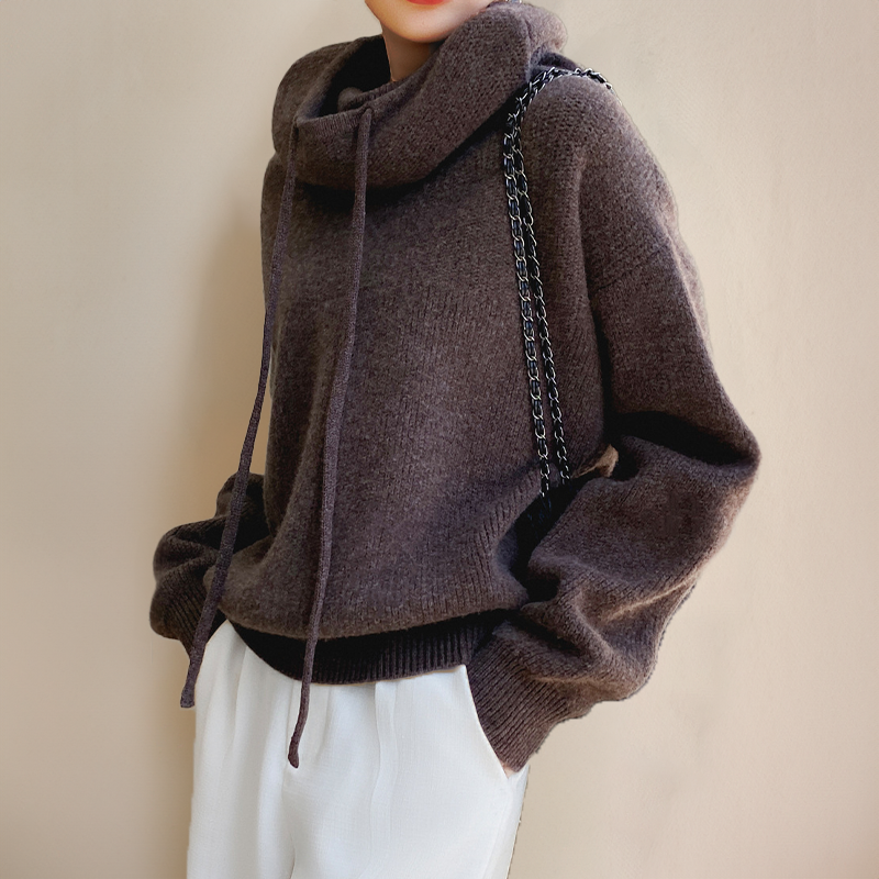 Gebreide Trui | Hoge hals | Oversized | Gebreide Hoodie | Gebreide dameskleding-Hallo Susanne