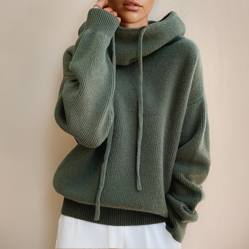 Gebreide Trui | Hoge hals | Oversized | Gebreide Hoodie | Gebreide dameskleding-Hallo Susanne